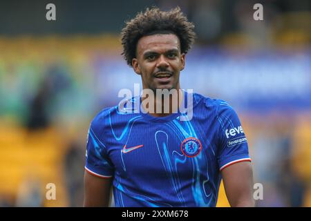 Renato Veiga de Chelsea après le match de premier League Wolverhampton Wanderers vs Chelsea à Molineux, Wolverhampton, Royaume-Uni, le 25 août 2024 (photo de Gareth Evans/News images) Banque D'Images