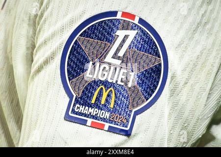 Le Havre, France. 16 août 2024. Illustration du logo officiel de la Ligue 1 McDonald's lors du match de football de Ligue 1 entre le Havre AC et le Paris Saint-Germain le 16 août 2024 au stade Oceane du Havre, France - photo Matthieu Mirville/DPPI crédit : DPPI Media/Alamy Live News Banque D'Images