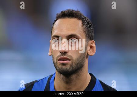 Milan, Italy. 24th Aug, 2024. Hakan Calhanoglu of FC Internazionale during the Serie A match at Giuseppe Meazza, Milan. Picture credit should read: Jonathan Moscrop/Sportimage Credit: Sportimage Ltd/Alamy Live News Stock Photo