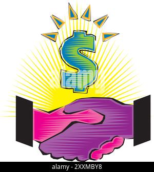 Clip Art des gens d'affaires faisant poignée de main négociation réussie et d'accord Illustration de Vecteur