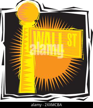 Clipart de Wall Street signe dans Lower Manhattan New York illustration vectorielle de conception Illustration de Vecteur