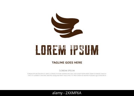 Simple Modern Eagle Falcon Hawk Wing logo Design vecteur Illustration de Vecteur