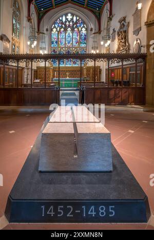 Tombe du roi Richard III, cathédrale de Leicester, Leicester, Leicestershire, Angleterre, ROYAUME-UNI Banque D'Images