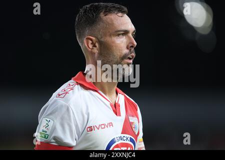 Portrait de Salvatore Burrai de Mantoue 1911 lors du match du championnat italien de football de Serie B entre Mantoue 1911 et Cosenza Calcio 1914 au stade Danilo Martelli le 25 août 2024, Mantoue, Italie. Banque D'Images