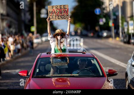 Kiev, ville de Kiev, Ukraine. 25 août 2024. Gratuit Azovstal protestation de la famille et des amis des soldats qui sont détenus en captivité par la Russie. Les soldats se sont rendus à la Russie le 20 mai 2022 pour sauver des vies au fer d'Azovstal et voler les ouvrages de Marioupol. Certains ont été relâchés, beaucoup sont toujours détenus en captivité russe. Avec la récente capture de nombreux conscrits russes à Koursk, l'espoir d'échanges de prisonniers de guerre augmente. Banque D'Images