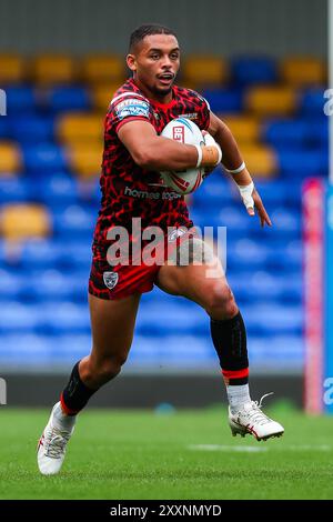 Wimbledon, Royaume-Uni. 25 août 2024. Matt Davies des London Broncos court avec le ballon lors du match de la Betfred Super League Round 23 des London Broncos vs Leigh Leopards à Plough Lane, Wimbledon, Royaume-Uni, le 25 août 2024 (photo par Izzy Poles/News images) à Wimbledon, Royaume-Uni le 25/08/2024. (Photo par Izzy Poles/News images/SIPA USA) crédit : SIPA USA/Alamy Live News Banque D'Images