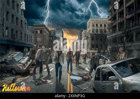 Je vous souhaite un Halloween plein de plaisir et de Frights! Illustration de Vecteur