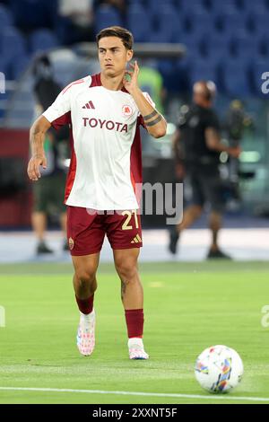 Rome, Italie 25.08.2024 : Paulo Dybala de Roma pendant l'échauffement avant le championnat italien de football Serie A Enilive 2024-2025 match AS Roma vs Empoli Banque D'Images