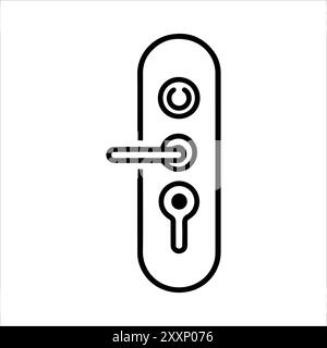 Icône de poignée de porte ou symbole de ligne moderne. Dessin au trait vectoriel et conception d'icône avec contour audacieux. Noir et blanc Pixel Perfect symbole minimaliste isolé Illustration de Vecteur