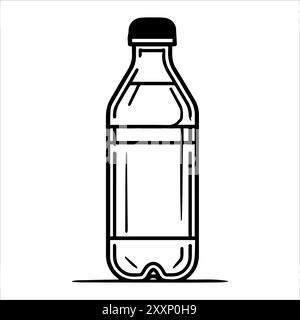 Icône de bouteille d'eau ou symbole de ligne moderne. Dessin au trait vectoriel et conception d'icône avec contour audacieux. Noir et blanc Pixel Perfect symbole minimaliste isolé Illustration de Vecteur