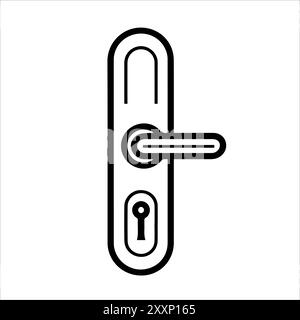 Icône de poignée de porte ou symbole de ligne moderne. Dessin au trait vectoriel et conception d'icône avec contour audacieux. Noir et blanc Pixel Perfect symbole minimaliste isolé Illustration de Vecteur