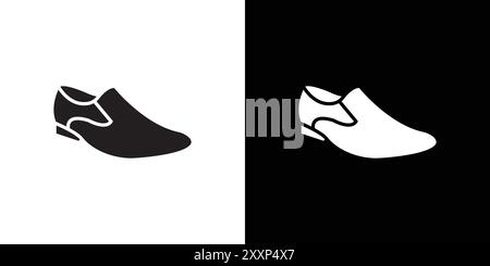 Homme Chaussures icône vecteur d'art de ligne noire en noir et blanc contour set signe de collection Illustration de Vecteur