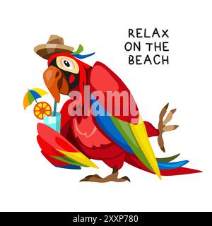 Vecteur coloré de perroquet de dessin animé isolé Illustration de Vecteur