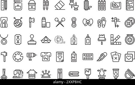 Crafting Icons collection est une illustration vectorielle avec trait modifiable. Illustration de Vecteur