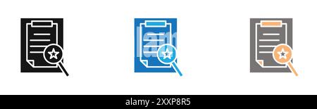 ensemble ou ensemble de contours d'icône d'évaluation en noir et blanc Illustration de Vecteur