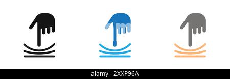 Collection ou ensemble de contours d'icône de matériau de résilience en noir et blanc Illustration de Vecteur