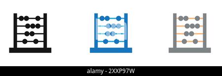 Collection de contour d'icône Abacus ou ensemble en noir et blanc Illustration de Vecteur