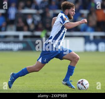 Anthony Mancini de Hartlepool United en action lors du match de la Ligue nationale Vanarama entre Hartlepool United et Wealdstone au Victoria Park, Hartlepool le samedi 24 août 2024. (Photo : Mark Fletcher | mi News) crédit : MI News & Sport /Alamy Live News Banque D'Images