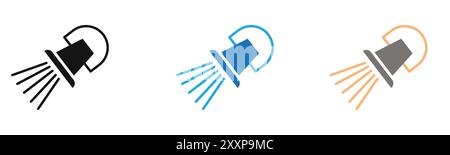 collection de contour d'icône de projecteur de plafond ou défini en noir et blanc Illustration de Vecteur