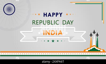 Arrière-plan de célébration du jour de la République de l'Inde. Conception vectorielle. Illustration de Vecteur