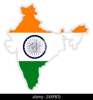 Carte du drapeau de l'Inde. Illustration vectorielle. Illustration de Vecteur