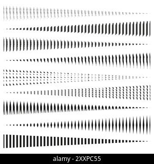 Coups de pinceau géométriques. Variations de formes déformées. Eléments vectoriels abstraits. Style noir et blanc. Illustration de Vecteur