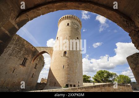 Tour principale, donjon -, Château Bellver -14ème siècle-, Palma de majorque. Majorque. Îles Baléares. Espagne Banque D'Images