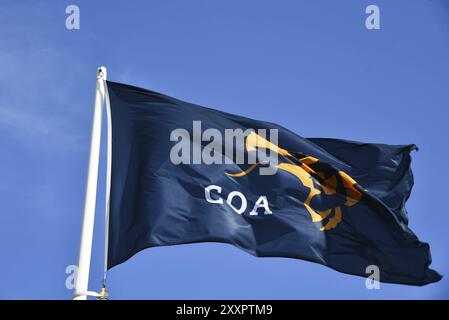 Den Helder, pays-Bas. Juin 2022. Le drapeau du centre des demandeurs d'asile à Den Helder Banque D'Images