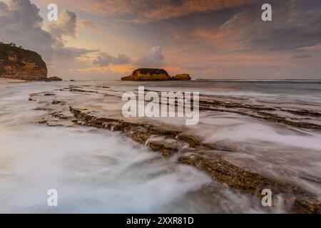 Plage de tortues située à Lombok, Indonésie Banque D'Images
