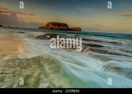 Plage de tortues située à Lombok, Indonésie Banque D'Images