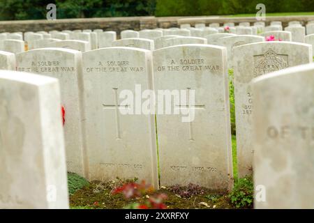 Le cimetière de Connaught est un cimetière de la somme en France commémorant les soldats britanniques et du Commonwealth qui ont combattu lors de la bataille de somme Banque D'Images