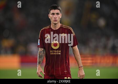 Matias Soule (Rome) lors du match italien de série A entre Roma 1-2 Empoli au stade Olimpic le 25 août 2024 à Roma, Italie. (Photo de Maurizio Borsari/AFLO) Banque D'Images