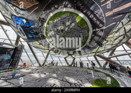 Astana, Kazakhstan - 23 août 2024 : Nur Alem, Musée de l'énergie du futur construit pour l'Expo 2017 à Astana. Banque D'Images