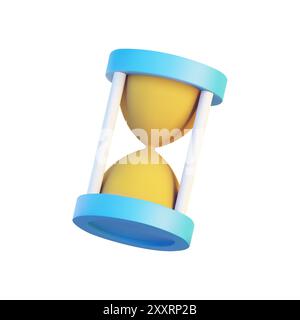 Rendu 3D de plusieurs sabliers isolés sur fond blanc. Illustration vectorielle de haute qualité présentant la gestion du temps et le concept de Illustration de Vecteur