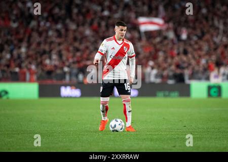 Buenos Aires, Argentine. 25 août 2024. Fabricio Bustos en action lors d'un match de Liga Profesional 2024 entre River plate et Newell's Old Boys à l'Estadio Mas Monumental Antonio Vespucio Liberti. Score final : River plate 0:0 Newell's Old Boys (photo par Manuel Cortina/SOPA images/Sipa USA) crédit : Sipa USA/Alamy Live News Banque D'Images