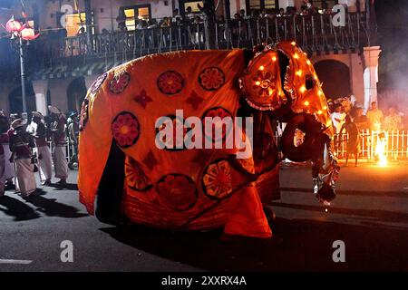 La dernière grande procession de l'Esala Perahera (la procession du Grand Randoli) à Kandy, Sri Lanka, le 18 août 2024. (CTK photo/Petr Svancara) Banque D'Images