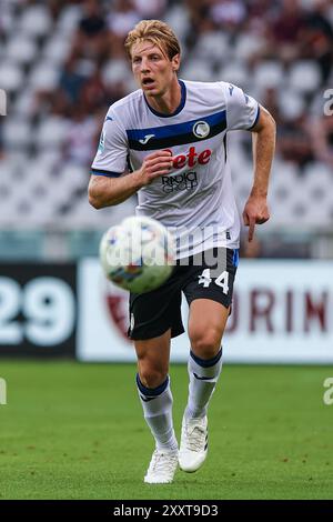 Turin, Italie. 25 août 2024. Marco Brescianini d'Atalanta BC vu en action lors de la Serie A 2024/25 match de football entre Torino FC et Atalanta BC au stade Olimpico Grande Torino. Crédit : SOPA images Limited/Alamy Live News Banque D'Images