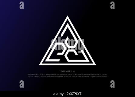 Vecteur de conception de logo Futuristic Triangle Hub Chain Line Illustration de Vecteur