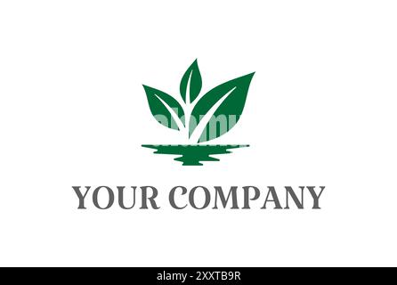 Feuille de plante minimaliste simple pour nature Garden environnement logo Design vecteur Illustration de Vecteur