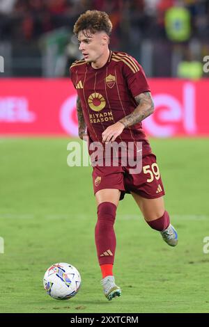 Rome, Latium. 25 août 2024. Nicola Zalewski de L'AS Roma lors du match de Serie A entre Roma et Empoli au stade olympique, Italie, le 25 août 2024. Crédit crédit : massimo insabato/Alamy Live News Banque D'Images