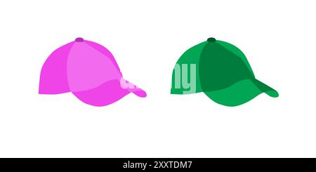 Casquette de baseball vectorielle noire set symbole d'icône plate / Vektor Basebal Illustration de Vecteur