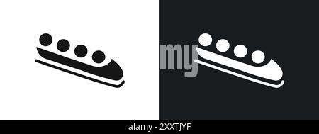 Icône bobsleigh signe graphique vectoriel linéaire ou symbole défini pour l'interface utilisateur de l'application Web Illustration de Vecteur