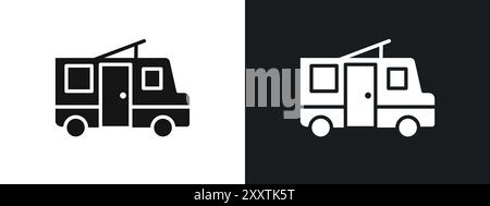 icône de voiture de camping signe graphique vectoriel linéaire ou symbole défini pour l'interface utilisateur de l'application web Illustration de Vecteur