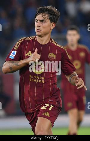 Rome, Latium. 25 août 2024. Paulo Dybala de L'AS Roma lors du match de Serie A entre Roma et Empoli au stade olympique, Italie, le 25 août 2024. AllShotLive Credit : Sipa USA/Alamy Live News Banque D'Images