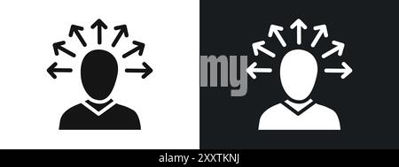 Icône de conscience mentale signe graphique vectoriel linéaire ou symbole défini pour l'interface utilisateur de l'application Web Illustration de Vecteur