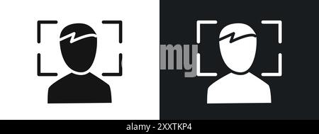 icône de détection de visage signe graphique vectoriel linéaire ou symbole défini pour l'interface utilisateur de l'application web Illustration de Vecteur