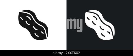 Symbole graphique vectoriel linéaire d'icône d'arachide défini pour l'interface utilisateur de l'application Web Illustration de Vecteur