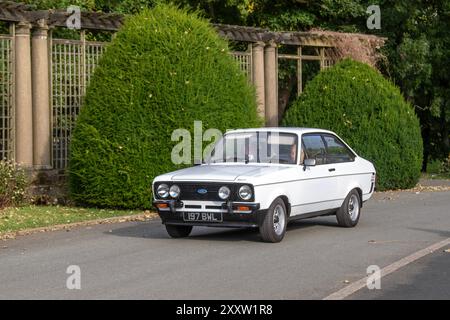 1979 Ford Escort 1600 Sport ; Vintage, restauré moteurs classiques, collectionneurs automobiles amateurs d'automobiles, voitures anciennes à Stanley Park, Blackpool, Royaume-Uni Banque D'Images