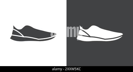 Hommes Chaussures icône Flat Set en vecteur de contour de couleur noir et blanc Illustration de Vecteur