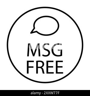 MSG Free Icon Flat Set en vecteur de contour de couleur noir et blanc Illustration de Vecteur